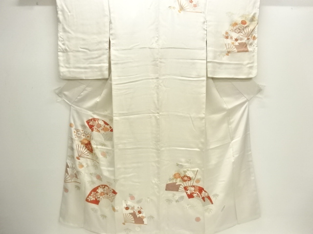 JAPANESE KIMONO / HOMONGI / EMBROIDERY / FAN & PEONY